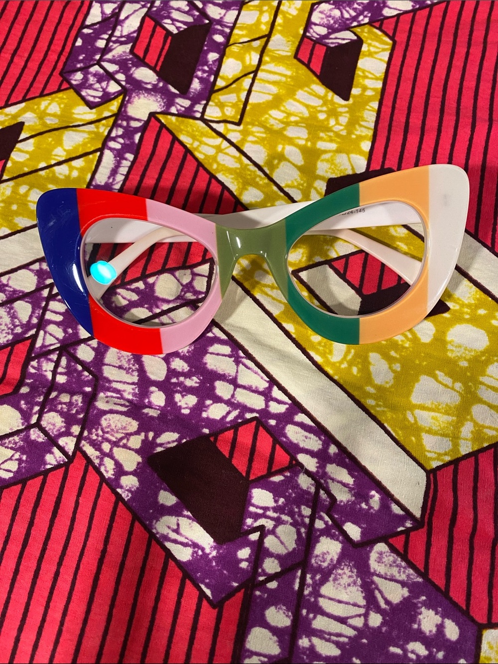 Colorblock Cat-Eye Glasses (prescription lenses)